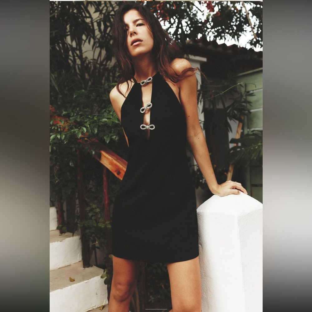 Jewel Bow Mini Dress